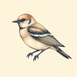 Pastel Color Sparrow Tattoo