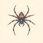 Pastel Color Spider Tattoo