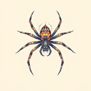 Pastel Color Spider Tattoo