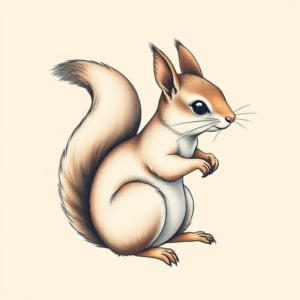 Pastel Color Squirrel Tattoo