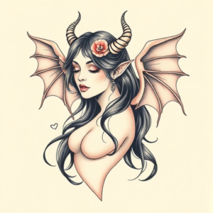 Pastel Color Succubus Tattoo