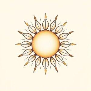 Pastel Color Sun Tattoo