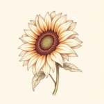 Pastel Color Sunflower Tattoo