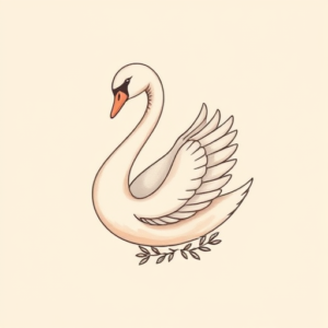 Pastel Color Swan Tattoo