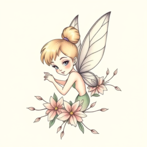 Pastel Color Tinkerbell Tattoo