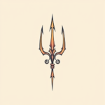Pastel Color Trident Tattoo