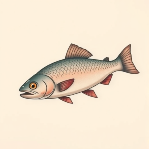 Pastel Color Trout Tattoo