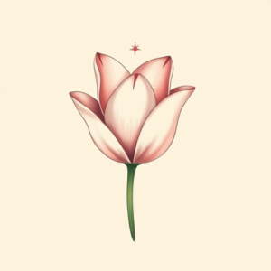 Pastel Color Tulip Tattoo