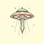 Pastel Color Ufo Tattoo
