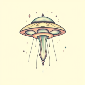 Pastel Color Ufo Tattoo