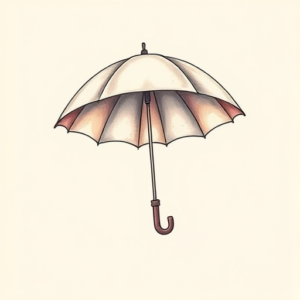 Pastel Color Umbrella Tattoo