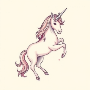 Pastel Color Unicorn Tattoo