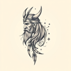 Pastel Color Viking Tattoo