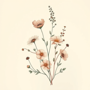 Pastel Color Wildflower Tattoo