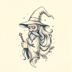 Pastel Color Wizard Tattoo