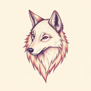 Pastel Color Wolf Tattoo