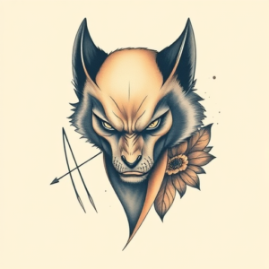 Pastel Color Wolverine Tattoo