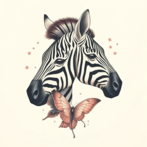 Pastel Color Zebra Tattoo