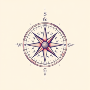 Pastel Compass Tattoo