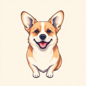 Pastel Corgi Tattoo
