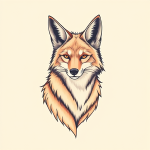 Pastel Coyote Tattoo