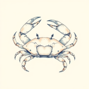 Pastel Crab Tattoo