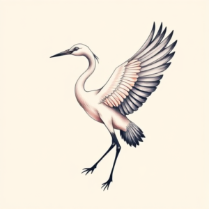 Pastel Crane Tattoo