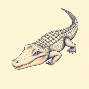 Pastel Crocodile Tattoo