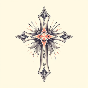 Pastel Cross Tattoo