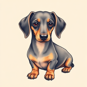 Pastel Dachshund Tattoo