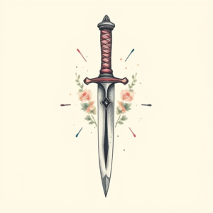 Pastel Dagger Tattoo