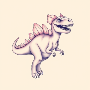 Pastel Dinosaur Tattoo