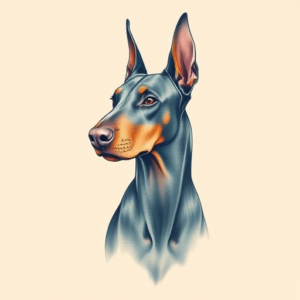Pastel Doberman Tattoo