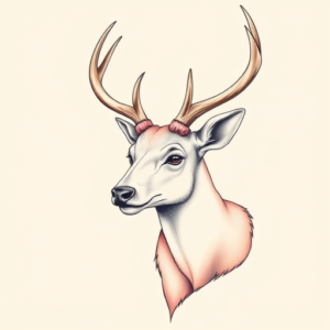 Pastel Elk Tattoo
