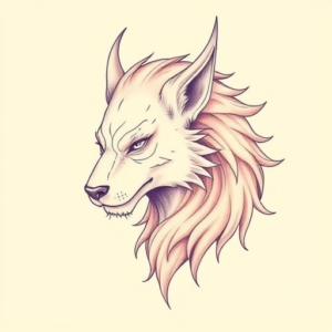 Pastel Fenrir Tattoo