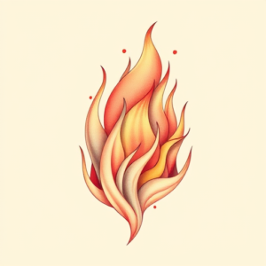 Pastel Fire Tattoo