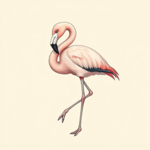 Pastel Flamingo Tattoo