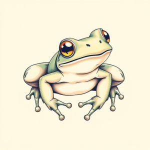 Pastel Frog Tattoo
