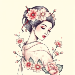 Pastel Geisha Tattoo