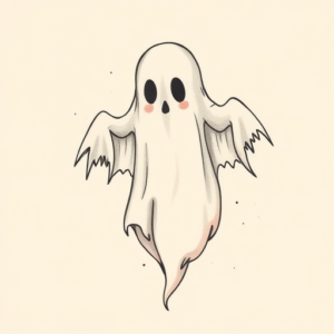 Pastel Ghost Tattoo