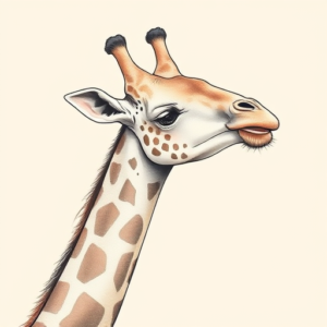 Pastel Giraffe Tattoo