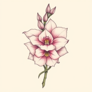 Pastel Gladiolus Tattoo