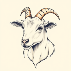 Pastel Goat Tattoo
