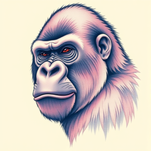 Pastel Gorilla Tattoo