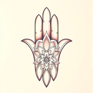 Pastel Hamsa Tattoo