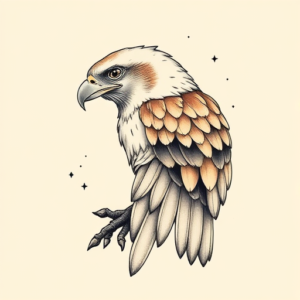 Pastel Hawk Tattoo