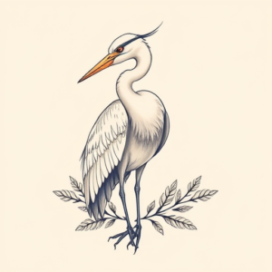 Pastel Heron Tattoo