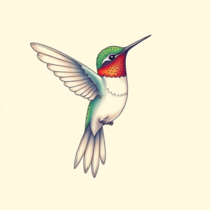 Pastel Hummingbird Tattoo