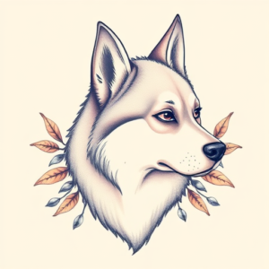 Pastel Husky Tattoo