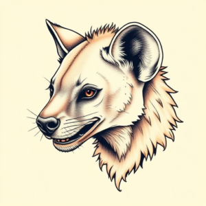 Pastel Hyena Tattoo